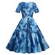 thumbnail image 3 of Vestidos Para Mujer , Moda Informal, Manga Corta, Cuello Redondo, Hasta La Rodilla, Vestido Ajustado Estampado Para Mujer Odeerbi ODB145913, 3 of 8