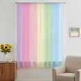 thumbnail image 3 of Rainbow Stripes Sheer Curtains 72 Inches Long, Modern Colorful Cream Striped Aesthetics Light Filering Curtains, Breathable Simi Curtain Privacy Drapes for Living Room Bedroom Window Treatment, 3 of 9