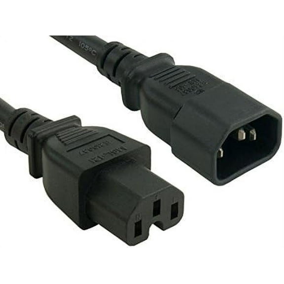 Cable Leader 10 ft 14 AWG 15A 250V Power Cord IEC320 C14 to IEC320 C15, UL Listed
