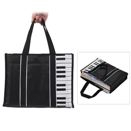 Crossbody Bag Pattern Waterproof Handbag Music Tote Shoulder Grocery Shopping Bag 5mm Cotton Padding with Piano Key Pattern ()