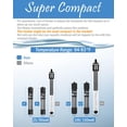 thumbnail image 2 of HAHDAXIA Adjustable 50W Aquarium Heater Submersible Fish Tank Heater Super Short Aquarium Heater with LED Digital Display Thermostat, for Tanks 5-10 Gallons, 2 of 7