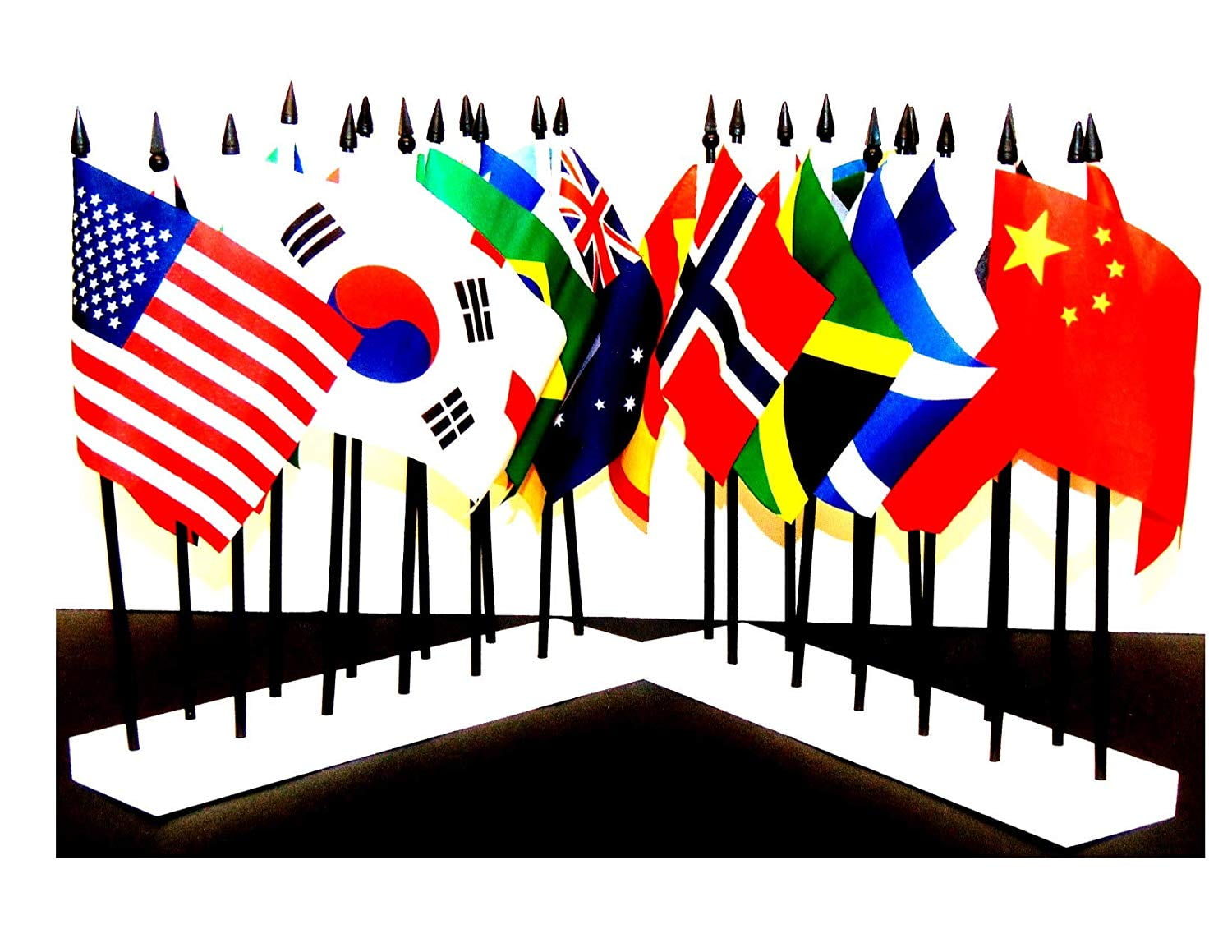 Premium Polyester Spain 4/"x6/" Flag Desk Set Table Stick Black Base