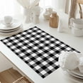 thumbnail image 5 of Farmhouse Vintage Placemats Set of 8, Gingham Checkered Texture Table Mats Washable Heat-Resistant Non-Slip Place Mats for Kitchen Dinner Table Indoor Outdoor Decor,13x19 Inch Black White, 5 of 9