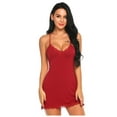 thumbnail image 4 of Avidlove Womens Sexy Sleepwear Sexy Chemise Lingerie Cotton Nightgowns For Women Dark Red, M(M,Dark Red), 4 of 6