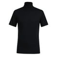 thumbnail image 4 of YYDGH Mens Turtleneck Short Sleeve Shirts Slim Fit T Basic Lightweight Tops Summer Casual Solid Color T Shirts Black XL, 4 of 7