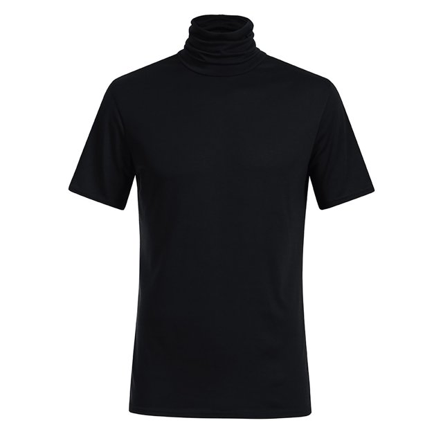 RKSTN Mens Workout Shirts Half Turtleneck Short Sleeve Pullover Basic Designed Undershirt Stretch Slim Fit Tops