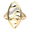 thumbnail image 3 of 9ct Gold Jewelco London 2pts Diamond Pave Cut-out Leaf Marquise Dress Ring 24mm, 3 of 8
