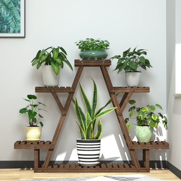 Pine Wood Plant Stands Indoor Outdoor, Patio Plant Stands