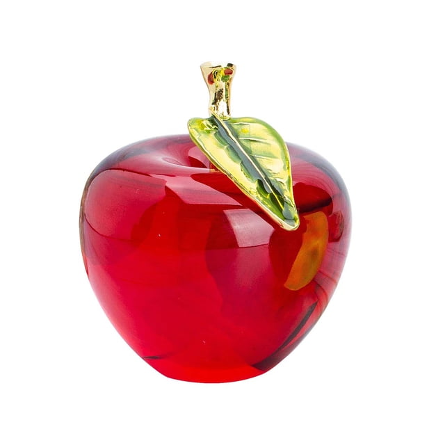 Pisapapeles de cristal con forma de manzana, decoración artesanal, esmaltado H&D (rojo)