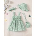 thumbnail image 3 of Vestido SODLON para bebé niña de 3 a 6 m, conjunto de lazo con forma de margarita verde, 3 of 6