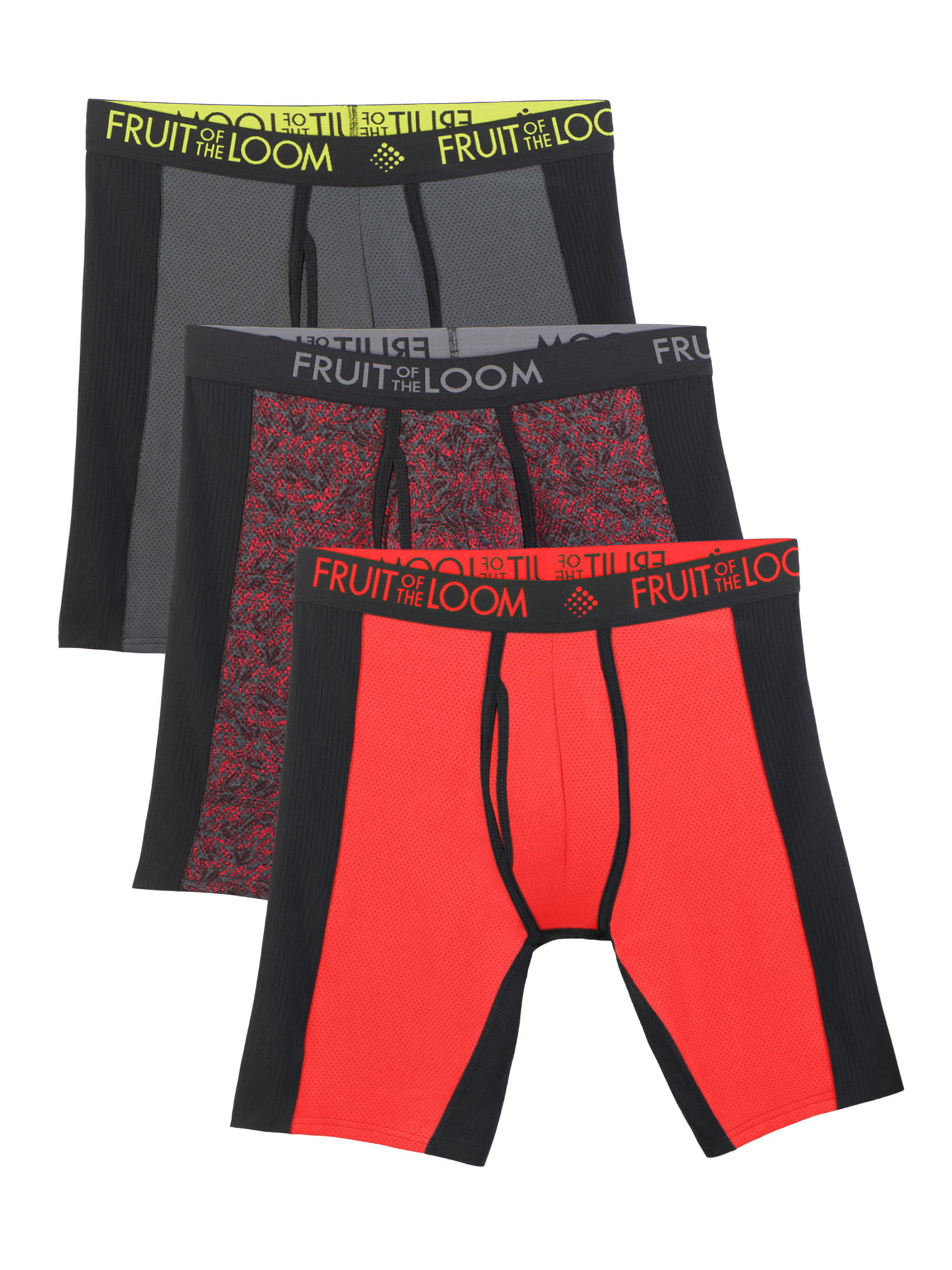 Fruit of the Loom Mens Micro-Stretch Long Leg Boxer Briefs Underwear
