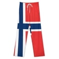 thumbnail image 3 of Norwegian Flag-1 Pajamas For Women Loose Retro Night Pajama Pants Comfortable Sleepwear Bottoms Homewear, 3 of 6