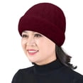 thumbnail image 4 of Beanie for Men Women Skull Cap Beanie Hat Cycling Cap Men's Hats & Caps Running Hat Warm Hat Fisherman Beanie Bonnet for Sleeping Cable Knit Beanie Double Layer Winter Hat Unisex Beanie Red One Size, 4 of 4