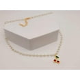 thumbnail image 6 of Pearl cherry Choker Necklace - Trendy Pearl necklace Gold tone, 6 of 7