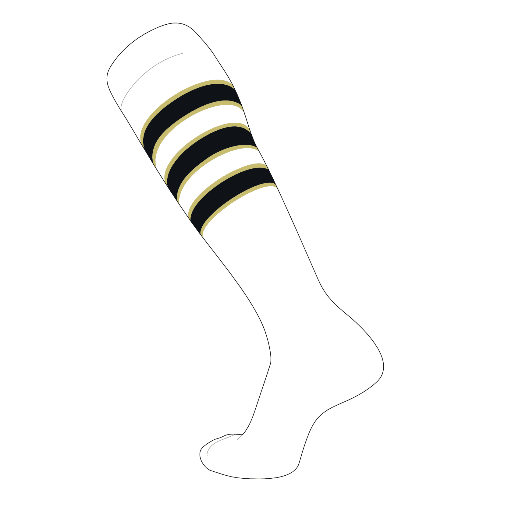 TCK Elite Baseball Football Knee High Striped Socks (D) White, Vegas
