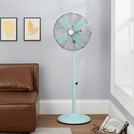 

16 inch Retro 3-Speed Metal Stand Fan Mint With Oscillation Adjustable Height