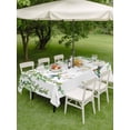 thumbnail image 3 of Outdoor Tablecloth with Umbrella Hole and Zipper, Spring Botanical Rectangle Table Cloth 60x84 Inch Waterproof Tablecloth, Watercolor Leaves Flowers Birds Country Picnic Table Cover for Patio Camping, 3 of 7