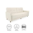 Desert Fields Adera Coil Futon, White Faux Leather