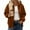 Brown, variant on Eltusu Women Jackets for Spring, Lapel Collar Long Sleeve Casual Relaxed Fit Outerwear with Pockets Wine Size S-2XL