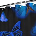 thumbnail image 3 of Black Blue Butterfly Pattern Shower Curtain 36"x72" ,Bathroom Decorative Shower Curtains Set with 12 Hooks,Modern Waterproof Washable Shower Curtain, 3 of 6