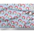 thumbnail image 3 of Soimoi Blue Moss Georgette Fabric Paint Brush Abstract Printed Craft Fabric by the Yard 42 Inch Wide, 3 of 3