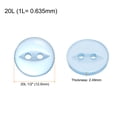thumbnail image 2 of Uxcell 12 piezas 20L botones de costura redondos azul claro 12.5mm 1/2" resina 2 agujeros botón de ojo de pez para decoración de manualidades, 2 of 6