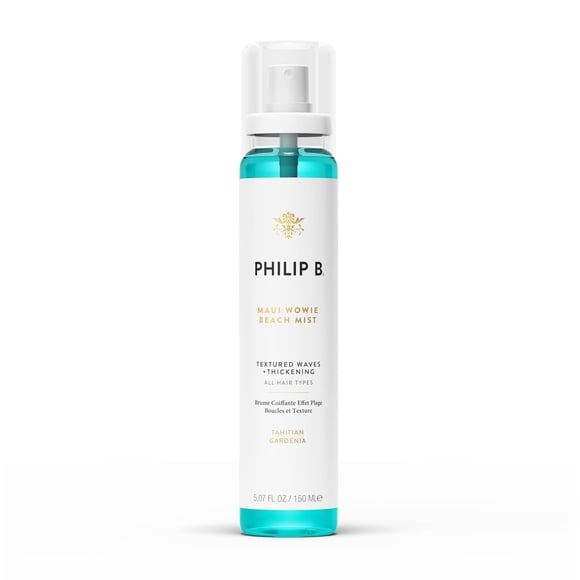 PHILIP B. Maui Wowie Beach Mist 5.07 oz - Bruma texturizante para el cabello que aumenta la apariencia del volumen y las ondas hinchables con humectantes botánicos, sal marina, coco y aloe vera