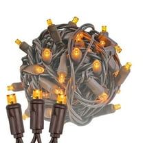 Novelty Lights 50 Light Amber LED Christmas Mini Light Set (Brown Wire, 11 Feet)