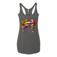 thumbnail image 2 of Wild Bobby, Colorful Painted Lip, Streetwear, Women Tri-Blend Racerback Tank Top, Premium Heather, Medium, 2 of 5