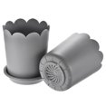 thumbnail image 1 of 6.7 Pulgadas Plástico Planta Maceta Platillo Kit, 2 Paquetes Flor Maceta Contenedor Bandeja para Jardinería Interior Exterior, Gris, 1 of 7