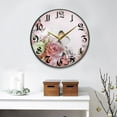 thumbnail image 4 of 9.5" Round Silent Wall Clocks Pink Roses and Butterfly Acrylic Battery Operated Clock Non-Ticking Clocks Bedroom Living Room Home Decorative, 4 of 10