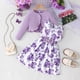 thumbnail image 1 of Conjunto de falda y cárdigan de punto de color liso para niños, chaqueta y tirantes, vestido estampado, conjunto deportivo informal de dos piezas de poliéster para niños., 1 of 5