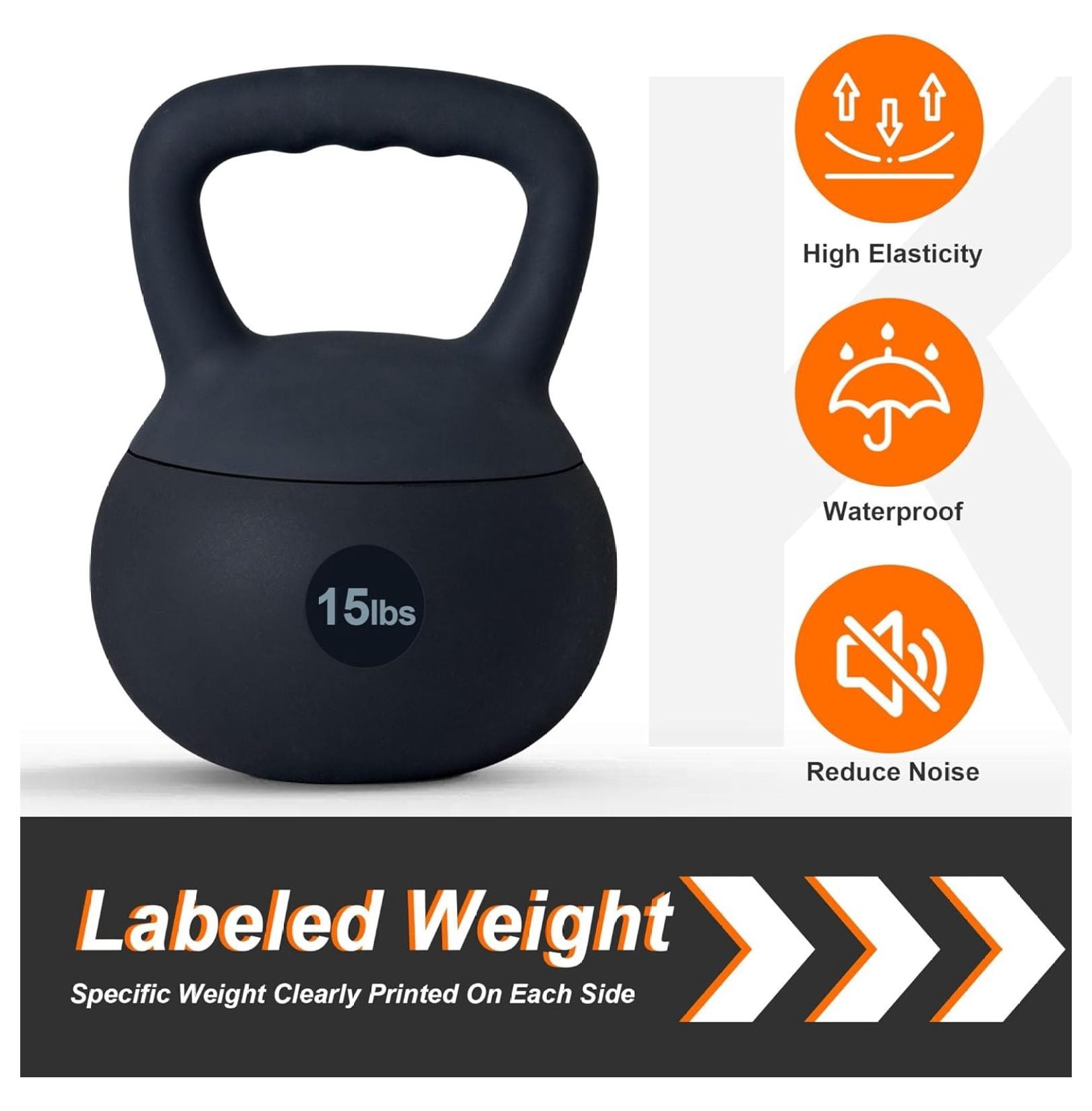 Kettlebell Weights Strength Training Kettlebell-Great for Full Body Workout and Strength Training,Easy Grip Handle,PVC Filled with Iron Sand
