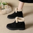 thumbnail image 5 of Women's Short Snow Boots Plush Warm Round Toe Winter Ankle Boots Classic Suede Hook and Loop High Top Booties, 5 of 8