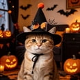 thumbnail image 6 of Qocolcyl Pet Mini Witch Hat for Cats Small Dogs, Glitter Bow Pom Pointed Witch Costume Hat, Adjustable Elastic Strap Halloween Decorations Pet Party Photo Prop Holiday Accessory Gift, 6 of 6