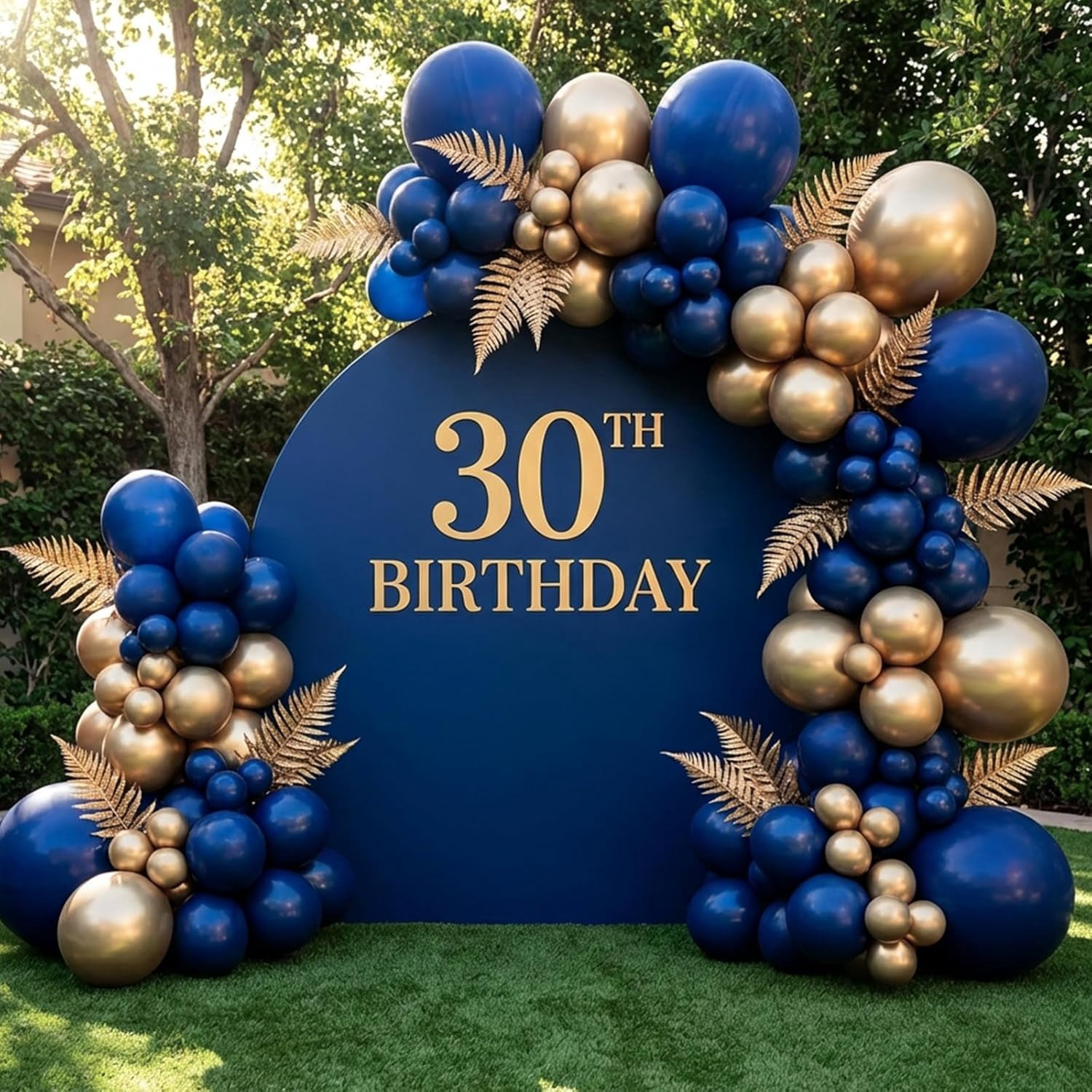 Burculy 129pcs Metallic Gold Balloons Different Sizes 18 12 10 5 Inch, Latex Balloon Garland Arch Kit for Party Graduation Wedding Holiday Happy Birthday Decoration