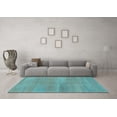 thumbnail image 3 of Ahgly Company Indoor Square Abstract Light Blue Modern Area Rugs, 5' Square, 3 of 4