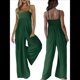 thumbnail image 3 of de Verano para Mujer, de una Pieza, con Tirantes Finos y Pierna , con Bolsillos Verde M, 3 of 7