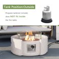 thumbnail image 5 of COSIEST Outdoor Propane Fire Pit Table w Terrazzo White Faux Stone 27.6-inch X 24.2-inch Round Base, 40,000 BTU Stainless Steel Burner, Wind Guard, Free Lava Rocks and Rain Cover, 5 of 7