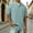 Mint Green, variant on BVnarty Men's Button Placket Stand Collar Short Sleeve Shirt, Retro Relaxed‑Fit Summer Casual Tops Gray XXXXL