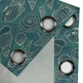 thumbnail image 4 of Ambesonne Sea Shells Grommet Curtain, Ocean Line Design, 50" x 72", Petrol Blue Teal Beige, 4 of 6