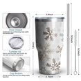thumbnail image 6 of 30oz Light Christmas Snowflake Pattern Tumblers Stainless Steel Tumbler with Lid and Straw,Vacuum Insulated Double Wall Travel Tumbler Cups Mug with Cleaning Brush for Coffee,Tea, 6 of 7