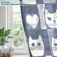 thumbnail image 4 of Yayeee Window Curtains Light Filtering 63"x42" Grommet Panel Pair Home Living Room Decor, Blue Cats and Hearts, 4 of 7