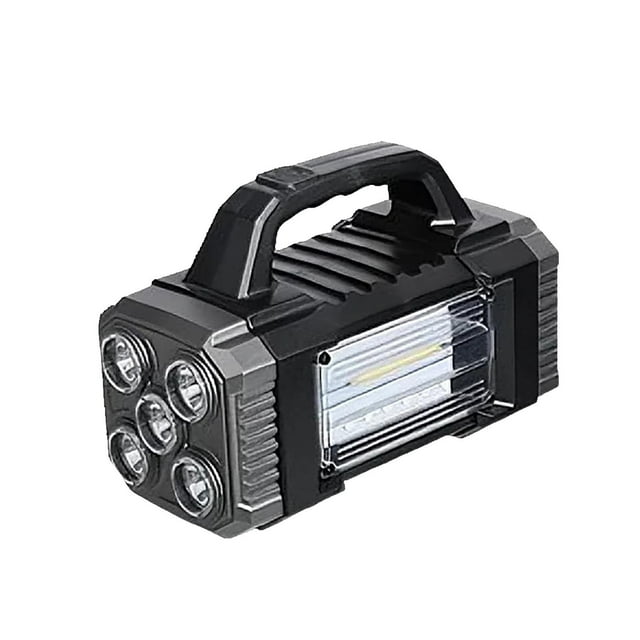 Vwrxbz Strong Light Flashlight Outdoor Long-Range Handheld Searchlight Solar Charging with 6 Modes