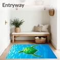 thumbnail image 3 of ODIKA 6'x9' Machine Washable Non-Slip Area Rug, Lagoon Creature Floating Among Waves High Traffic Rug with Pad, Blue, 718142, 3 of 8