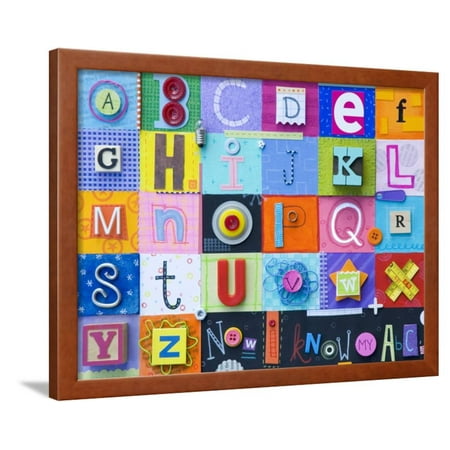  Alphabet  Collage Framed Print Wall Art  By Holli Conger 