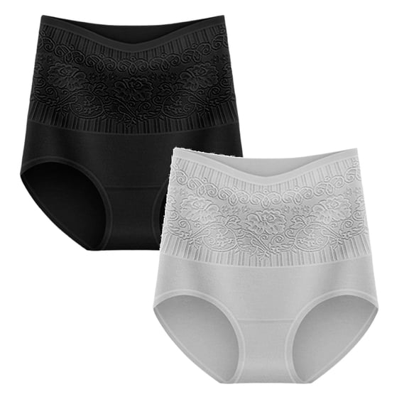 XEGLSBU Women Panties High Waisted Lift Underpants Comfortable Full Coverage Underwear Soft Stretch for Lady 2 PCS Size XXXXL