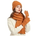 thumbnail image 2 of AINIYS Unisex Winter Knitted Hat Scarf Gloves Set Soft Casual Elegant Acrylic Daily Wear Warm Yellow Free Size, 2 of 3