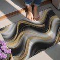 thumbnail image 4 of Black and Gold Marble Pattern Washable Non Slip Indoor Door Mat, Decorative Entry Rug for Entrance, Bedroom, Kitchen, Bathroom, 20"x32", 4 of 6