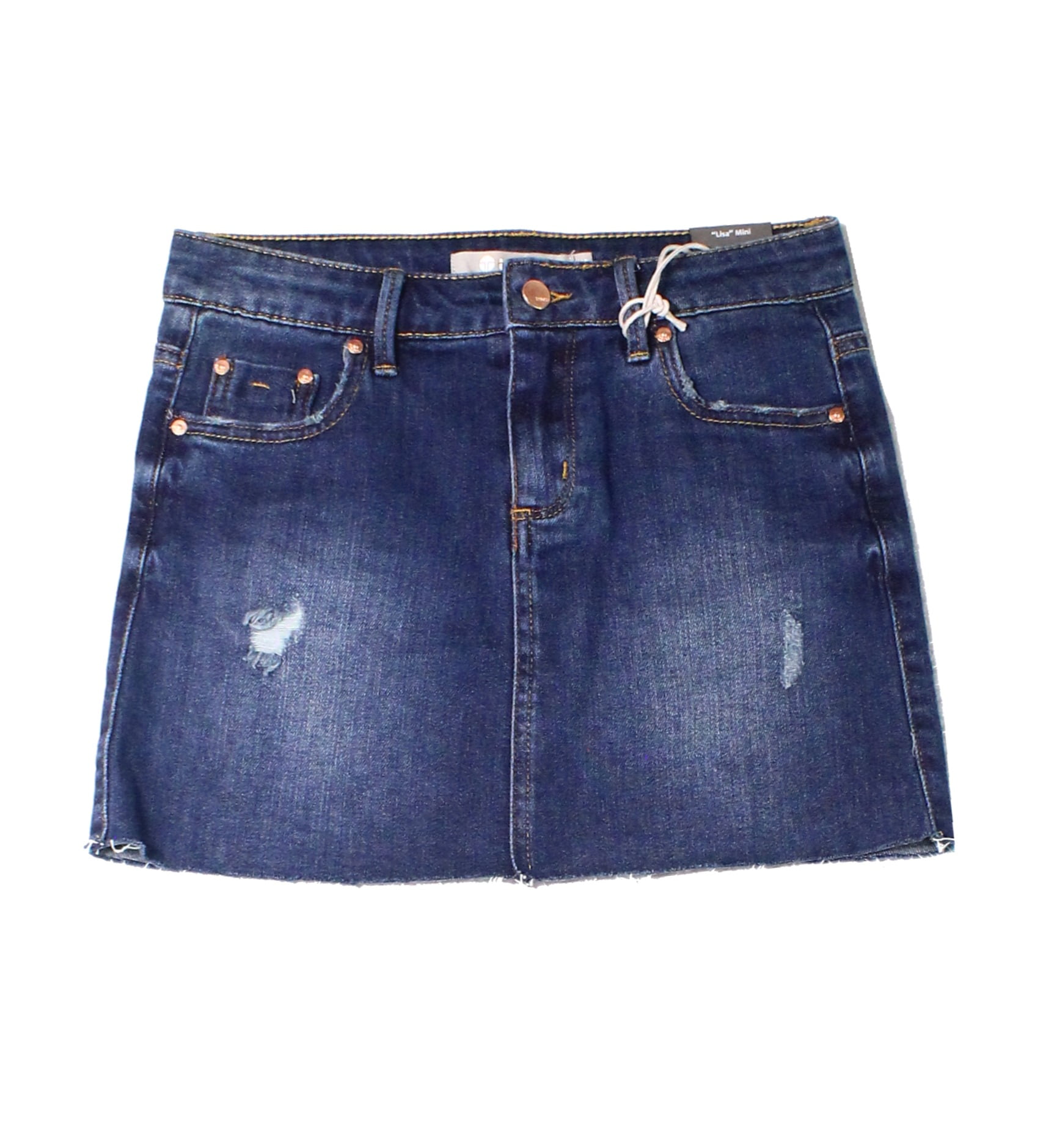 Girls Skirt Large Denim Distressed Button-Front L - Walmart.com ...